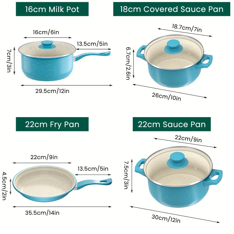 13pcs Deluxe Non-Stick Cookware Set - Pans for Outdoor Sets Kitchen Utensils Essentials, Perfect for Home Cooking And Meal Preparation Kitchen Cookware Gifts for Friends And Family, Easter Gifts