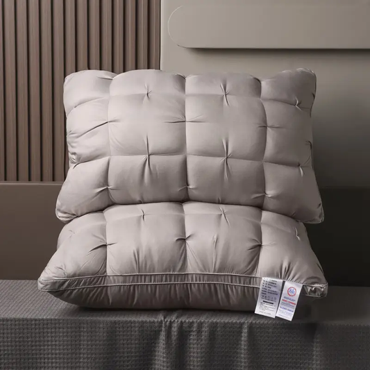 2pcs Luxury Pillows, 20x30 Inches | 5-Star Hotel Quality, 990g, Deep Sleep Neck Support, Non-Collapse High Pillow Core, Machine Washable, Perfect for Home or Christmas Gifting, Grey