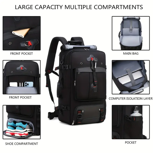 Travel Backpack for Men and Women, Large Carry-On Bag with Shoe Compartment Approved by Airlines, 17-Inch Laptop Backpack, Business Work Gym Weekend Pack
