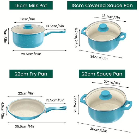 13pcs Deluxe Non-Stick Cookware Set - Pans for Outdoor Sets Kitchen Utensils Essentials, Perfect for Home Cooking And Meal Preparation Kitchen Cookware Gifts for Friends And Family, Easter Gifts