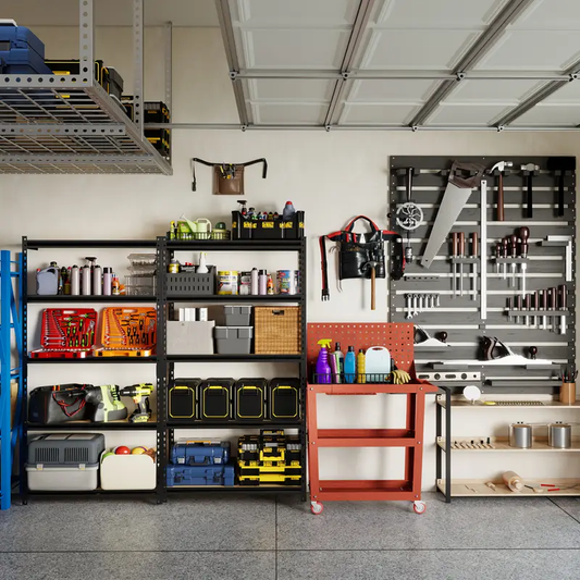 5-Tier Adjustable Metal Storage Shelf, 72" Height x 36" Width x 16" Depth, Heavy-Duty Garage Organizer