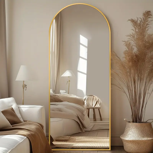 58×19 In Arched Floor Mirror, Full Length Mirror Freestanding - Full Body Mirror With Stand For Bedroom, Hanging Mounted Mirror For Living Room Cloakroom