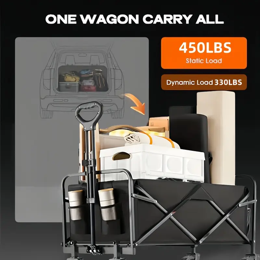 Blue Wagon Cart clearance large size Heavy-Duty All-Terrain Folding Wagon Cart